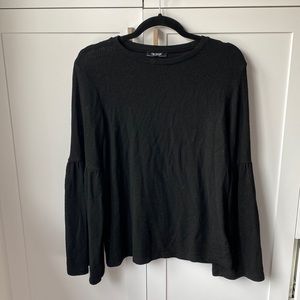 Black sweater with balloon sleeves